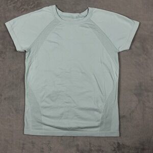 Seamless Knit Compression Style T-shirt Womens XS Mint Green Short Sleeve Fitted